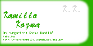 kamillo kozma business card